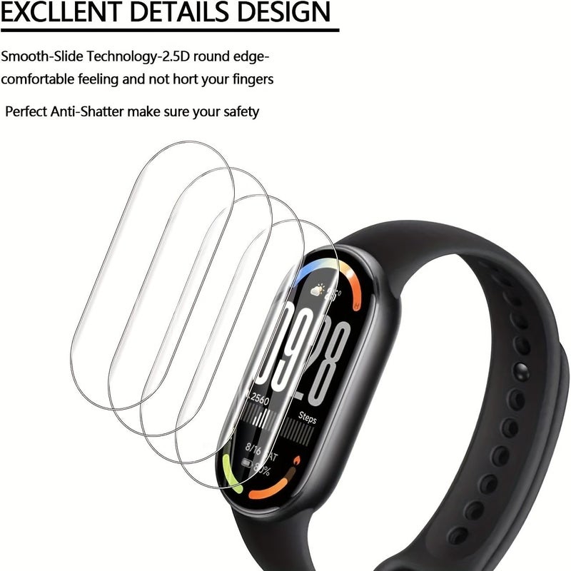 Compatible For Xiaomi Mi Band 5 Screen Protector TPU Film 8H Hardness Full Coverage Scratch Proof Shockproof Display Easy Install - Image 4