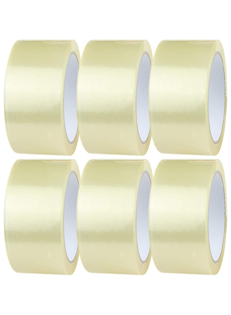 Generic Clear Packing Tape, 2 inches x 50 yards Strong Heavy Duty Packaging Tape for Sealing Parcel Boxes, Moving Boxes Houses, Large Postal Bags, Office Supplies [6 Rolls]  - Image 1