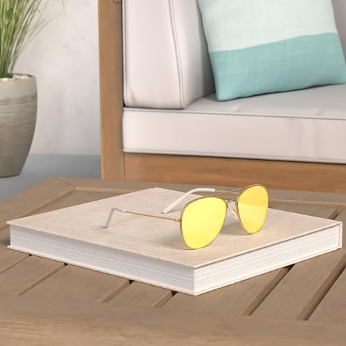 The Fresh Men Women Polarized Night Vision Driving Anti-Glare Glasses Yellow Lens Frame Ultra Light (125b-Gold, Yellow Night Vision) - Image 2