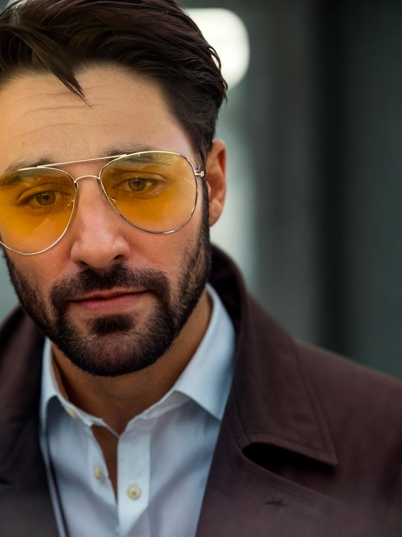 The Fresh Men Women Polarized Night Vision Driving Anti-Glare Glasses Yellow Lens Frame Ultra Light (125b-Gold, Yellow Night Vision) - Image 5
