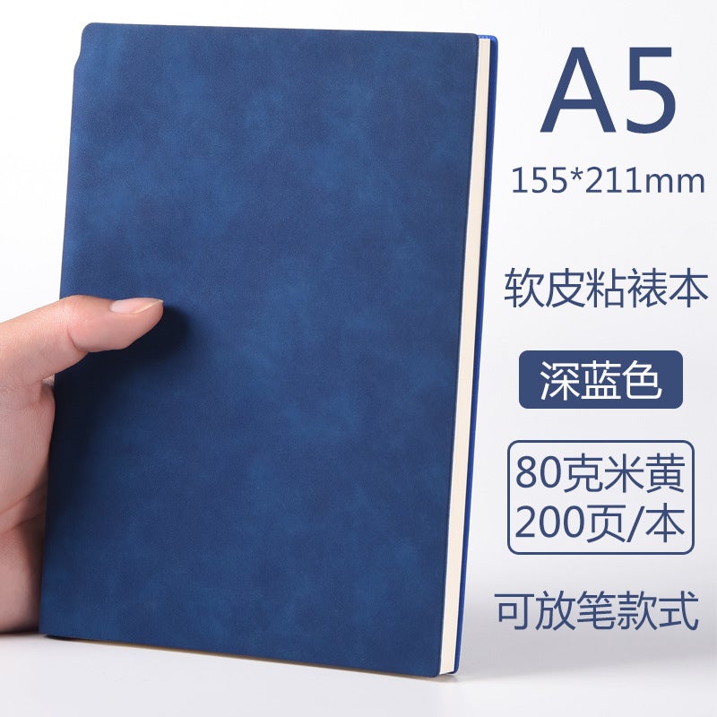 Business 5 Notebooks, Simple 6 Diaries, College Students' Small Fresh Notebooks, 5 Leather-Covered Office Meeting Notebooks - Image 1