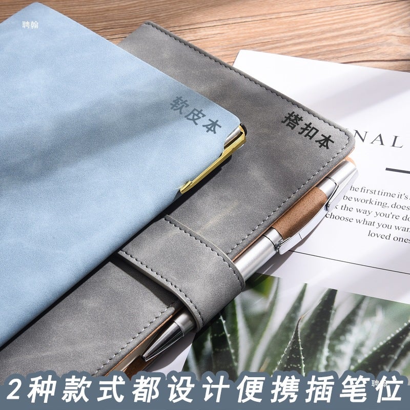 Business 5 Notebooks, Simple 6 Diaries, College Students' Small Fresh Notebooks, 5 Leather-Covered Office Meeting Notebooks - Image 4