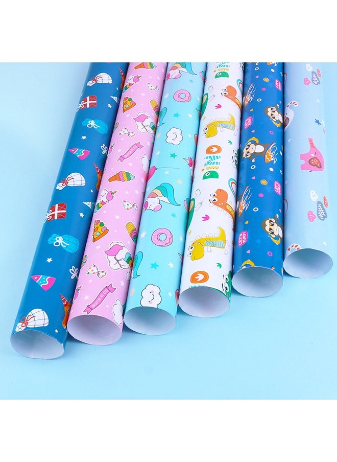 Zeemey 6 Sheets Gift Wrapping Paper With Accessories,Holiday Gift Wrapping Paper,Birthday Gift Box Gift Wrapping DIY, Gift Wrapping Paper for Birthday, Holiday, Wedding, Party,Kids Gift Wrapping (70cmX50cm)  - Image 3