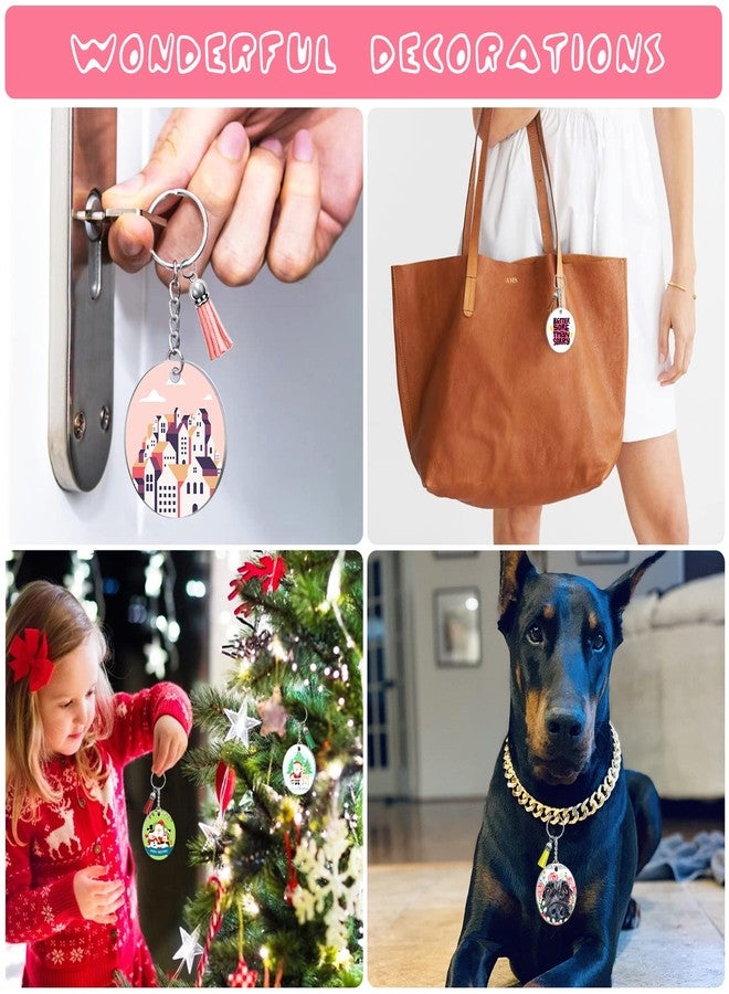 ZOCONE 144 PCS 2 INCH Acrylic Keychain Blanks Set, Clear Circle Acrylic Blank Bulk with Keychain Ring, Display Card, Packing Bag, Jump Rings, Tassels for Vinyl DIY Keychain Earring and Craft Project - Image 5