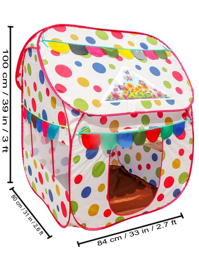 HomeCute Homecute Foldable Pop Up Hut Type Kids Toys Small Size Play Tent House for Boys and Girls. (Ball Print)  - Image 2