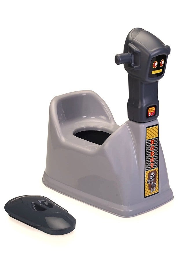 Zerya Robot Style Baby Potty Training Potty- Seat for Kids- Infant Potty Toilet Seat with Removable Tray & Closing Lid (Grey) - Image 1