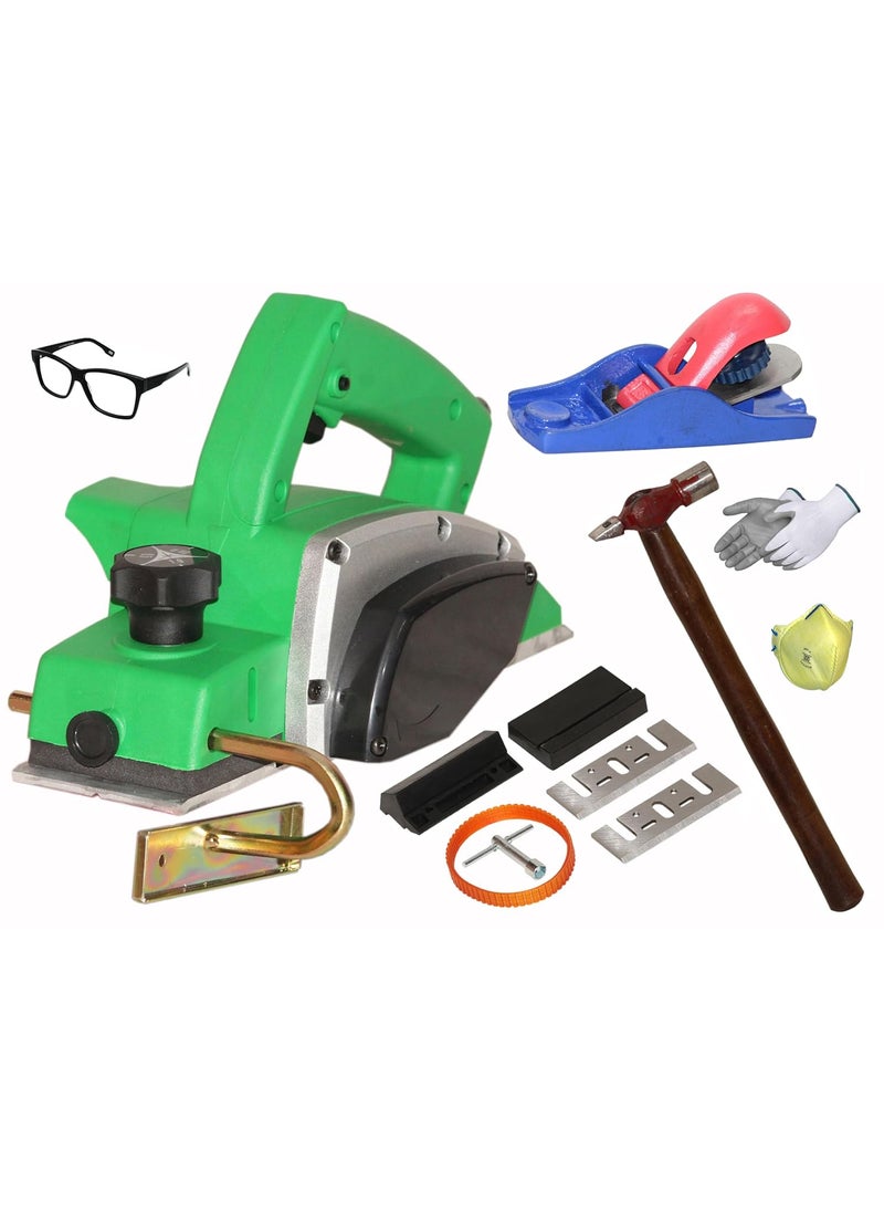 Digital Craft Digital Craft Wood Planer 1400W Machine of Carpentry HighPower MultiFunction Electric Planer Professional Woodworking Machine 82mm Electric Planer Machine5Inch Hand PlanerHammer 200 gm  - Image 1