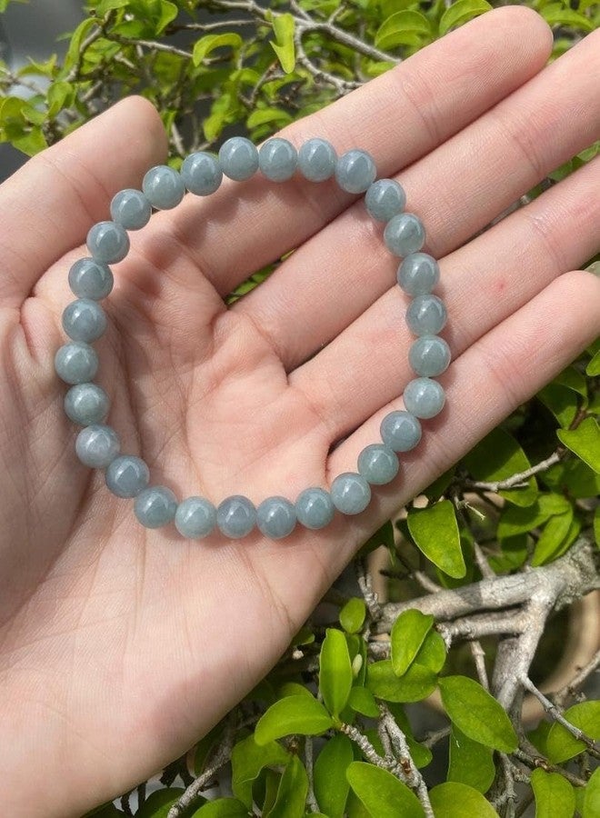 EDMIRIA Original Natural Blue Jade stone bracelet for Men and Women | Reiki Crystal Healing Bracelet | Natural Crystal Stone Bracelet | 8mm Bead size for Yoga Reiki Meditation Feng Shui - Image 5