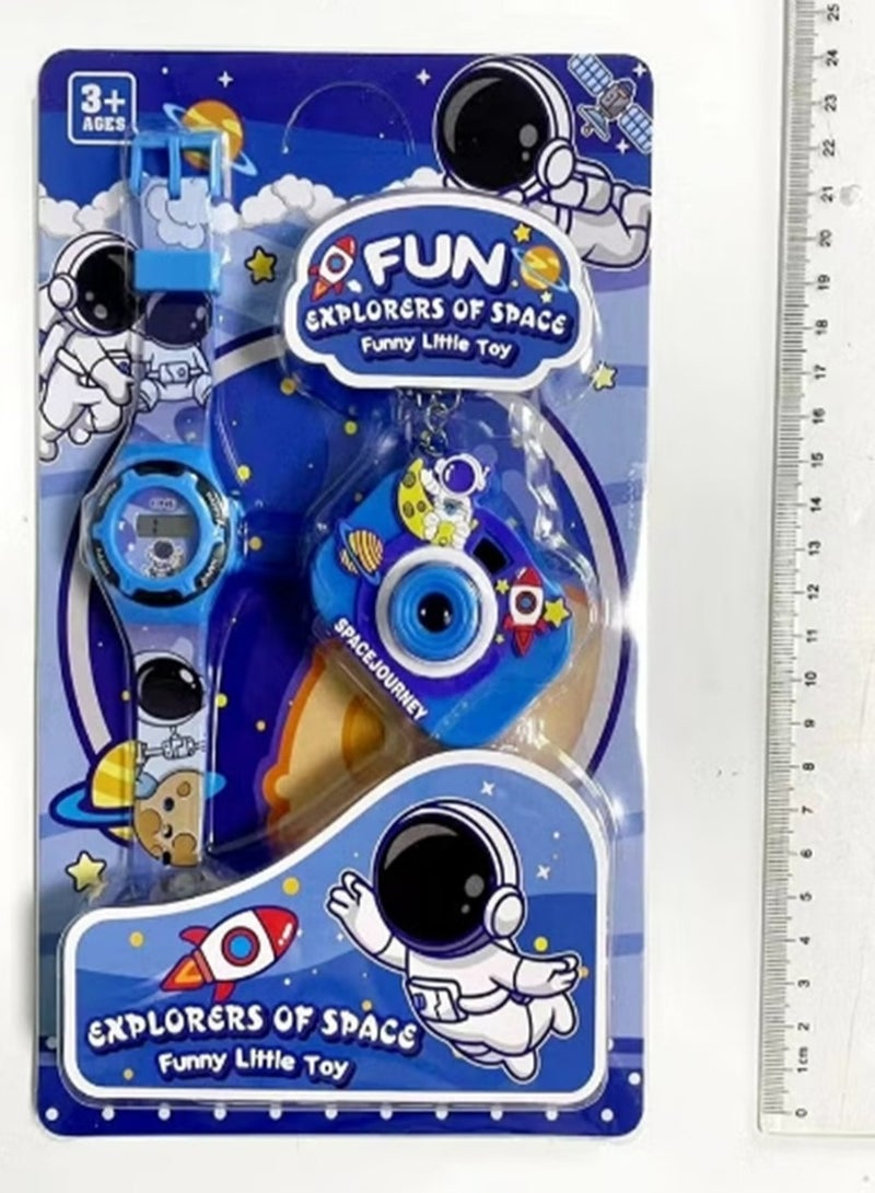 Cartoon electronic watch with projection camera set  - Image 1