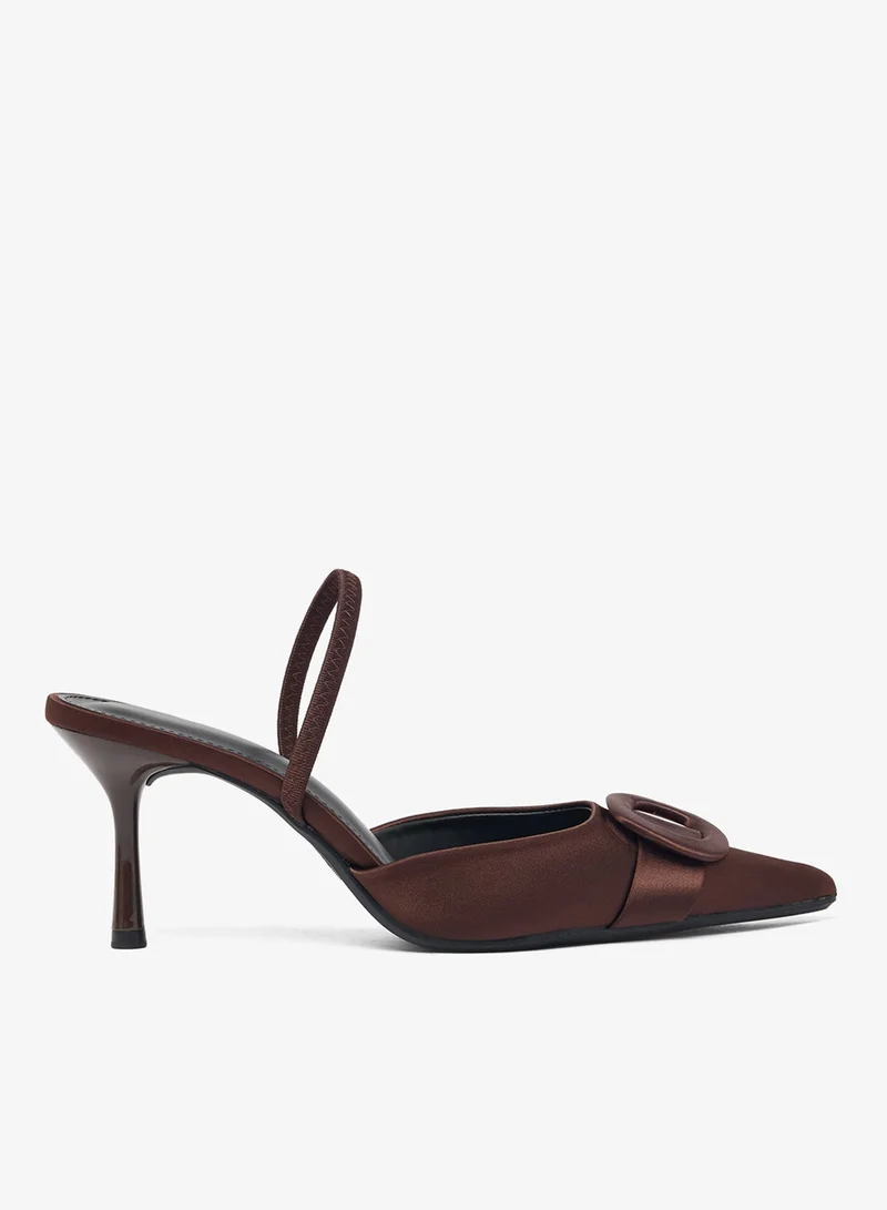 Ella Limited Edition Satin Kitten Heel Sling Back Pumps