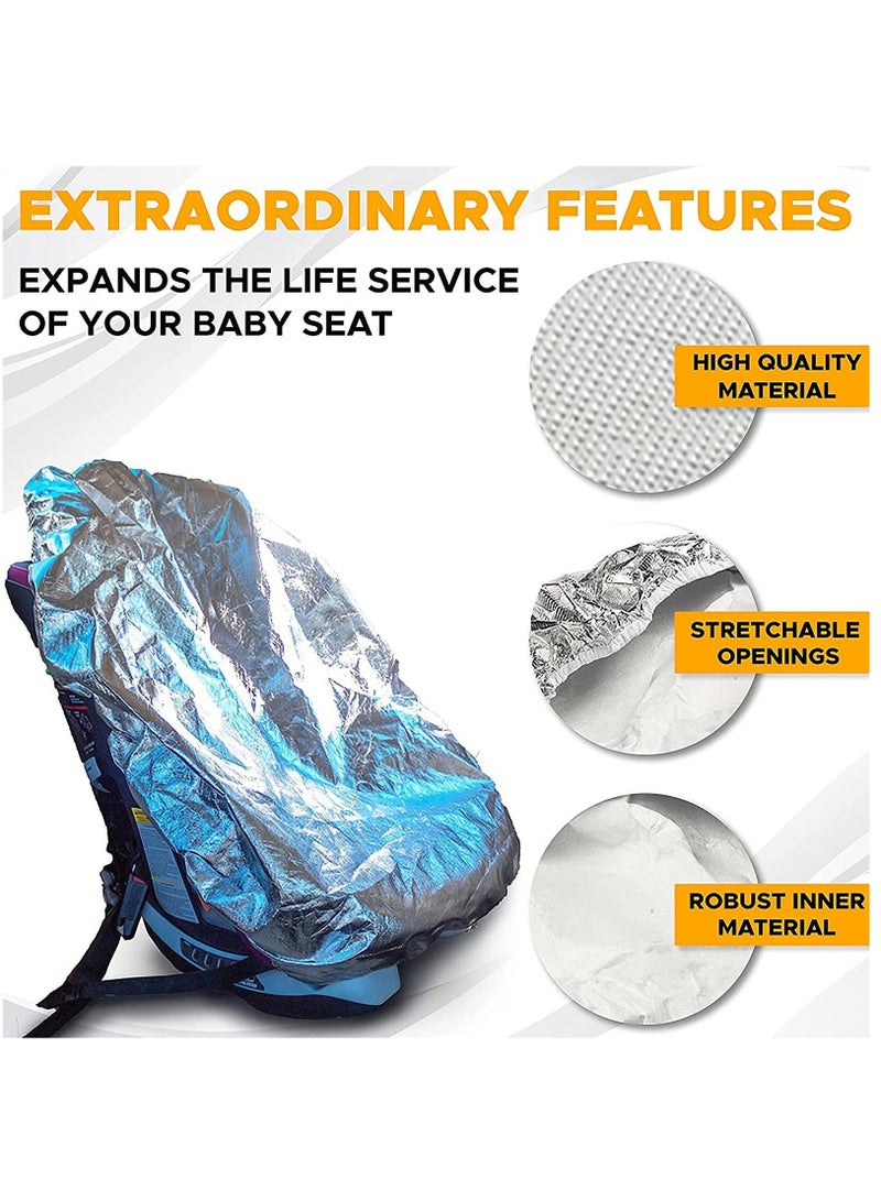 KASTWAVE Baby Car Seat Sun Shade Cover, Infant Car Seats Heat Protector Keeps Your Toddler Baby Seat at a Cool Temperature, Covers, and Blocks Out Heat & Sun, Reflective Baby Seat Covers For Car Seats. - Image 3