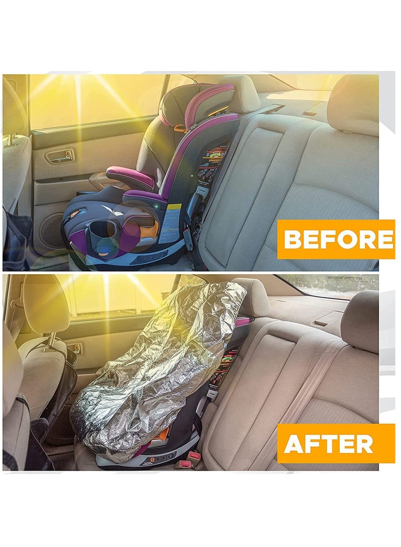 KASTWAVE Baby Car Seat Sun Shade Cover, Infant Car Seats Heat Protector Keeps Your Toddler Baby Seat at a Cool Temperature, Covers, and Blocks Out Heat & Sun, Reflective Baby Seat Covers For Car Seats. - Image 2