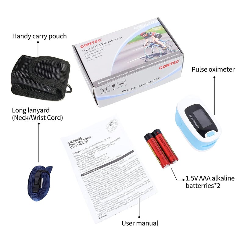 CONTEC CMS50NA Pulse Oximeter SpO2 and PR Value Waveform Blood Oxygen NeckWrist Corda - Image 5