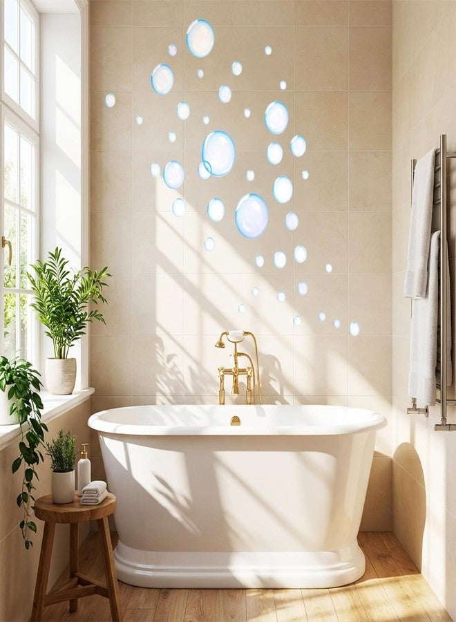 Shimmeroo 2 Sheets Bubble Stickers, Colorful Bubble Cutouts for Wall Decoration, Underwater & Mermaid Theme Party Supplies Ocean Bathroom Decor Self-Adhesive Bubbles for Birthday Parties - Image 5