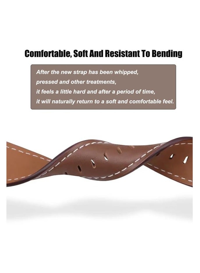 Straps Compatible with Huawei Watch 46MM GT5/GT4/GT3/GT3 Pro/GT2/GT2e/GT/GT Runner,Huawei Watch 4/4 Pro/3/3 Pro,Honor Watch 4 Pro/GS3/Magic Watch 2,Leather Band for Men, Women,Brown - Image 4