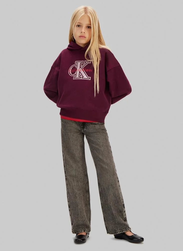 Calvin Klein Jeans  Youth Graphic Pullover Hoodie for Women | Best Price UAE