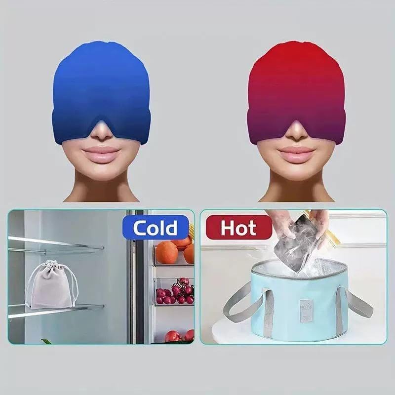 Migraine Pain Relief and Cold Treatment Cap, Ice Cap, Ice Bag Mask for Headache, Sinus, Tension and Stress Relief - Image 5