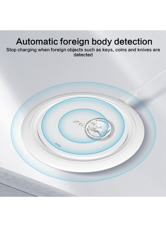 بيوينتي ZGA WX01S 15W شاحن لاسلكي سطح المكتب (أبيض) - Image 2