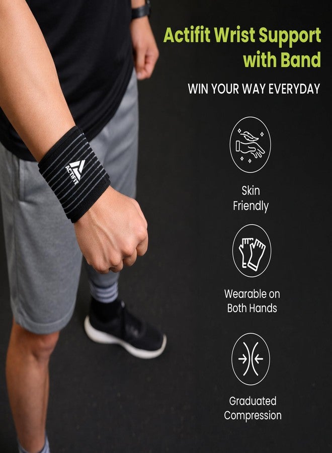 ACTIFIT Wrist Support with Adjustable Band - Compression Brace for Pain Relief, Sports & Gym - Free Size - Image 5