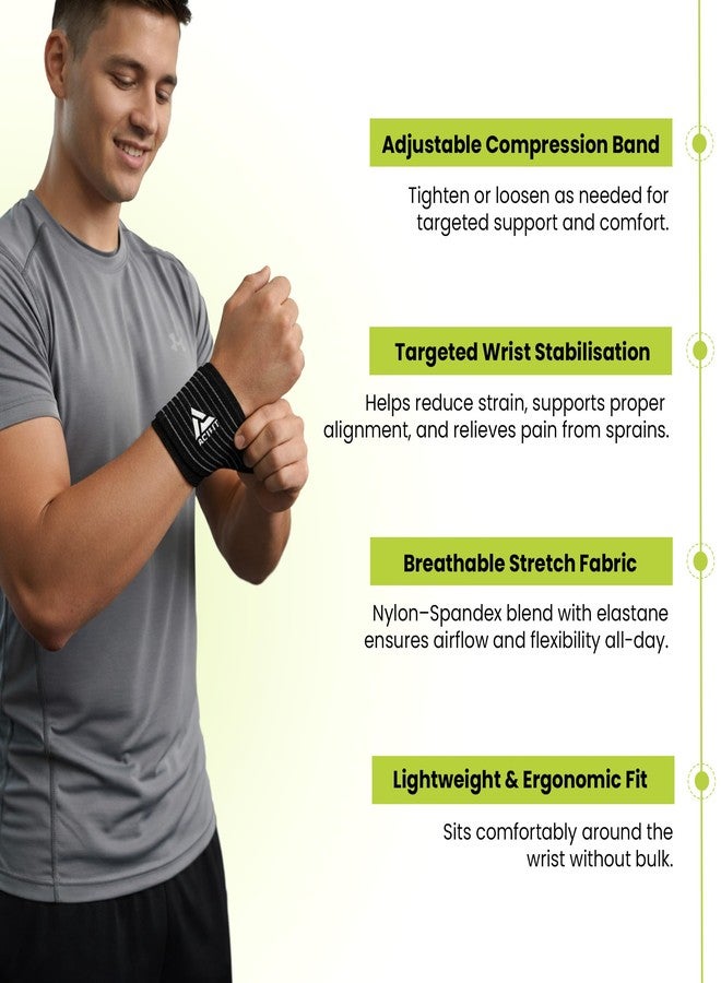 ACTIFIT Wrist Support with Adjustable Band - Compression Brace for Pain Relief, Sports & Gym - Free Size - Image 4