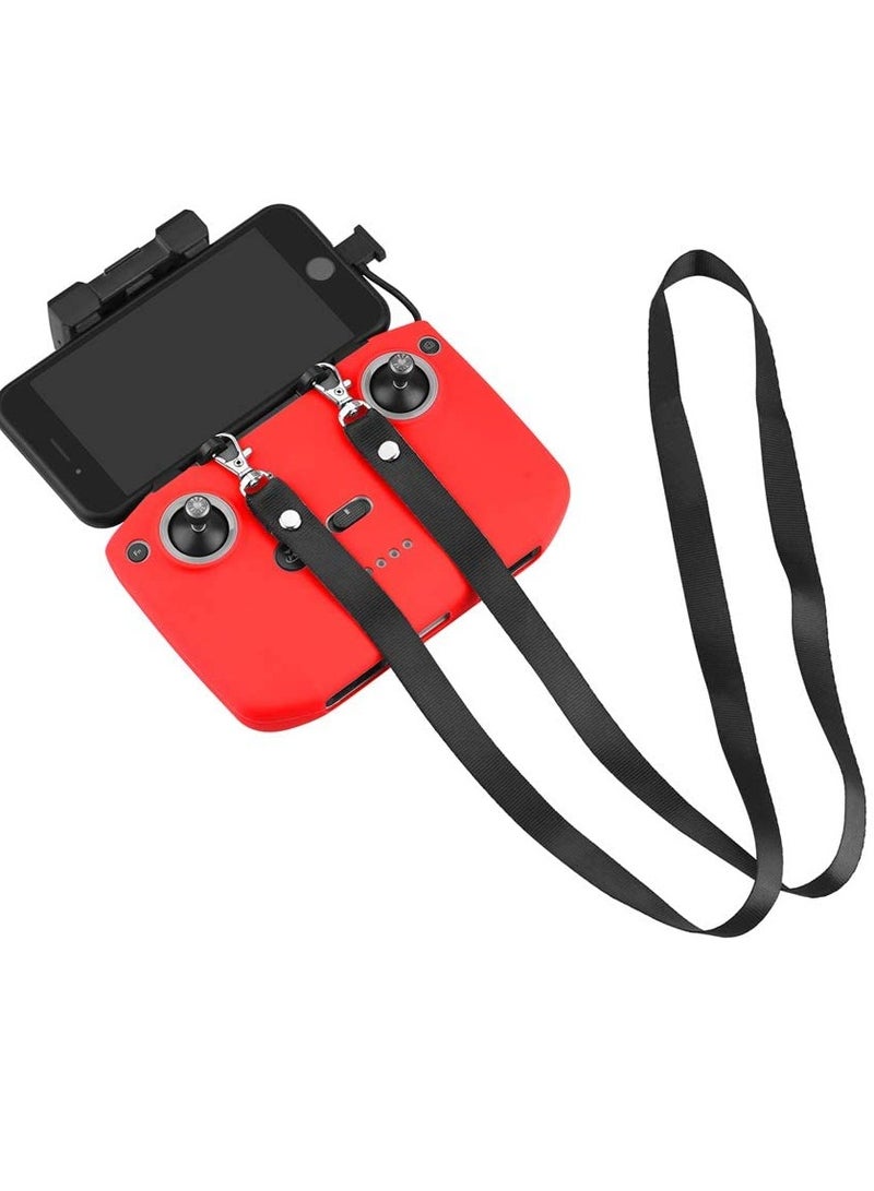 Silicone Sleeve Protective Case Cover Anti-Scratch for DJI Mini 3/Mini 3 Pro/Air 2S/Mavic 3/Mavic 3 Pro, Case Cover with Lanyard and Anti-Fall Strap Clip, RC Remote Controller Accessories, Red - Image 2