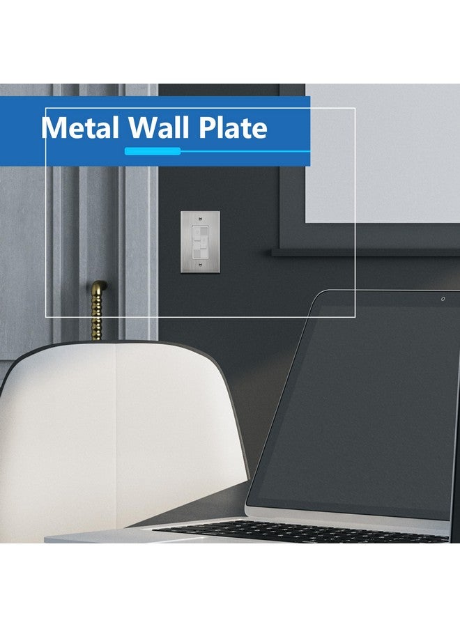 LIDER Decorator Metal Wall Plate, Impact Resistant, Metal Outlet Receptacle/Light Switch Cover, 430 Stainless Steel, Modern Decoration Upgrade, Mid-Size 1-Gang 4.88" x 3.11", Stainless Steel - Image 2