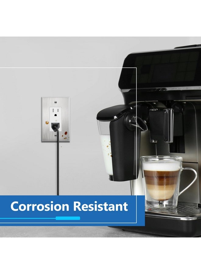 LIDER Decorator Metal Wall Plate, Impact Resistant, Metal Outlet Receptacle/Light Switch Cover, 430 Stainless Steel, Modern Decoration Upgrade, Mid-Size 1-Gang 4.88" x 3.11", Stainless Steel - Image 4