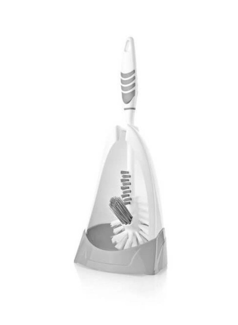 Titiz toilet brush with holder for bathroom cleaning with easy grip duel scrub brushes 3 functioned toliet brush angles for bathroom toilet brush with under the rim cleaning grey