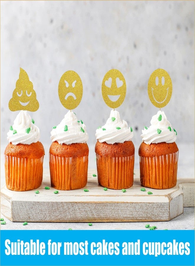 SVM CRAFT® Smiley cup cake topper -kids birthday, friend birthday cup cake topper (Pack of 20) - Image 2