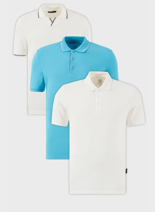 Buratti  Buratti Cotton Regular Fit 3-Pack Polo Collar T-Shirt Men's POLO COLLAR T-SHIRT 59029641827S3 for Men | Best Price UAE