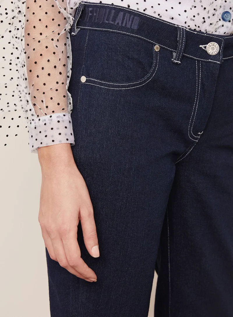 house of holland Ruffle Hem Boyfriend Jeans