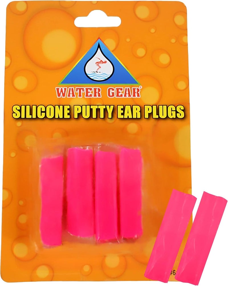 Water Gear Silicone Ear Plugs - Red Swimming Putty Ear Plugs - Soft Moldable Protection from Water and Shooting Noise