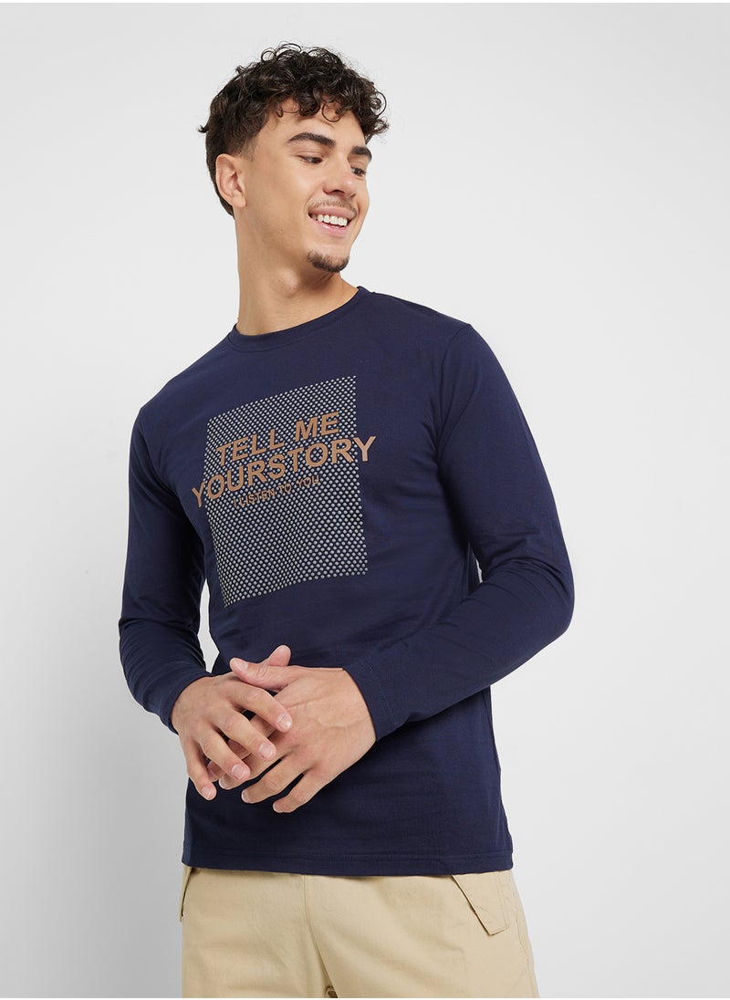 Seventy Five Basics Graphic Long Sleeve T-Shirt  - Image 1