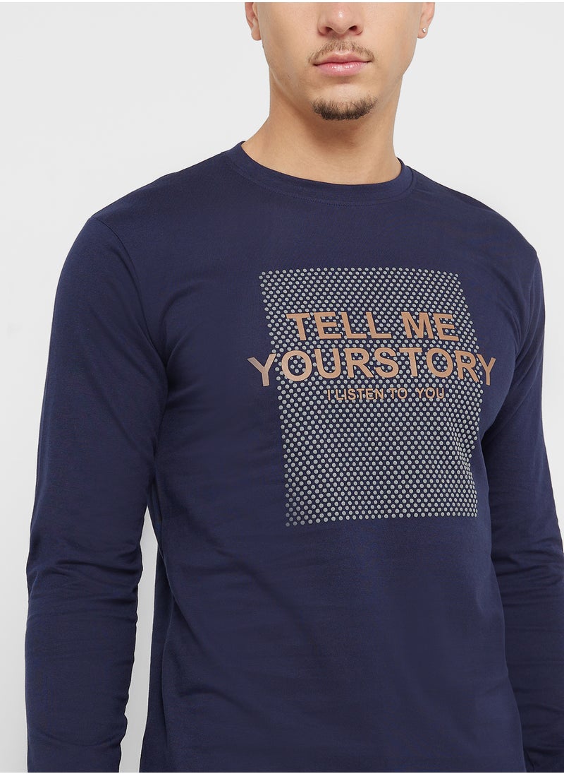 Seventy Five Basics Graphic Long Sleeve T-Shirt  - Image 3