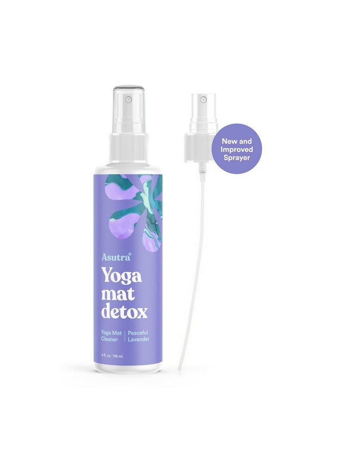 Asutra - Yoga Mat Cleaner Spray (Peaceful Lavender), 4 Fl Oz - No Slippery Residue, Organic Essential Oils, Deep-Cleansing For Fitness Gear & Gym Equipment, Microfiber Towel Included - Image 1