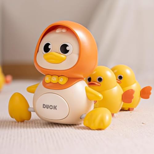Storio Crawling Duck Musical Toy for Babies & Toddlers | Educational Sound Toy with Lights & Music | Walking Mother Duck with 2 Ducklings | Encourages Crawling, Early Learning, Sensory Play - Image 1