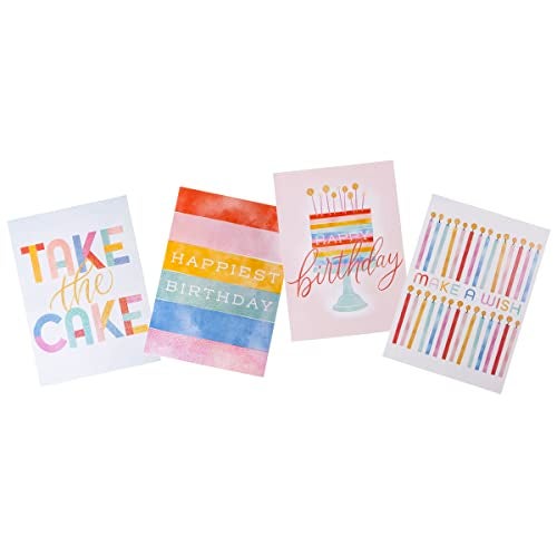 Graphique Birthday Assorted Cards | Pack of 20 Blank Cards with Envelopes | Family and Friends | 4 Assorted Designs with Holographic Foil Accents | Boxed Set for Personalized Notes | 4.25" x 6" - Image 2