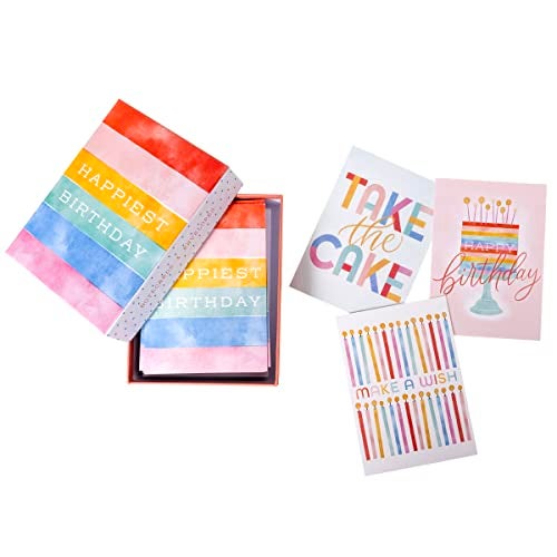 Graphique Birthday Assorted Cards | Pack of 20 Blank Cards with Envelopes | Family and Friends | 4 Assorted Designs with Holographic Foil Accents | Boxed Set for Personalized Notes | 4.25" x 6" - Image 4