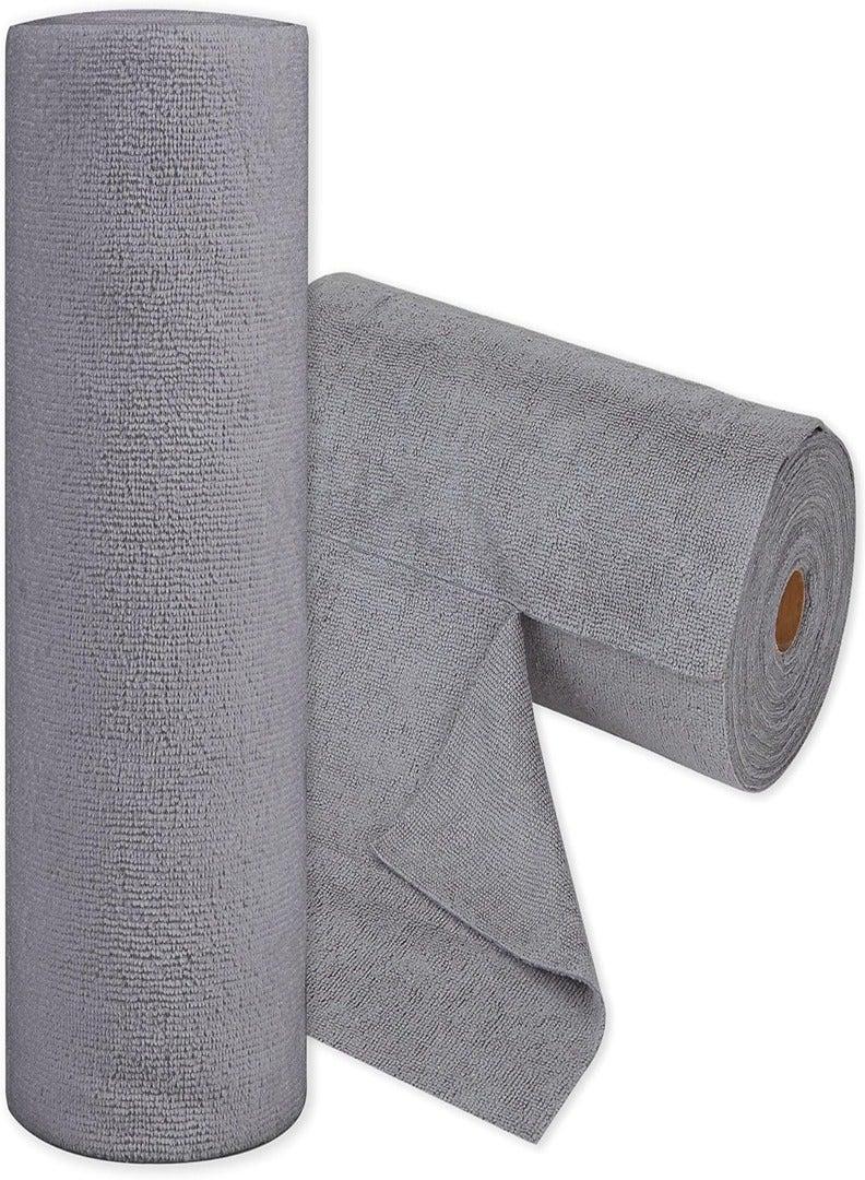Generic 25 Pieces Microfiber Cleaning Cloths, Reusable Towel Roll, 12" x 12", Multipurpose Microfiber Cleaning Towels, Lint Free, Absorbent Cleaning Pads for Kitchen, Car, Glass (Grey)  - Image 1
