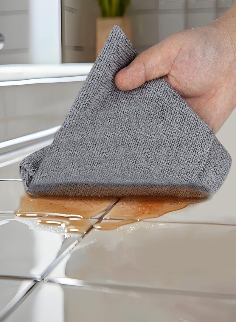 Generic 25 Pieces Microfiber Cleaning Cloths, Reusable Towel Roll, 12" x 12", Multipurpose Microfiber Cleaning Towels, Lint Free, Absorbent Cleaning Pads for Kitchen, Car, Glass (Grey)  - Image 3
