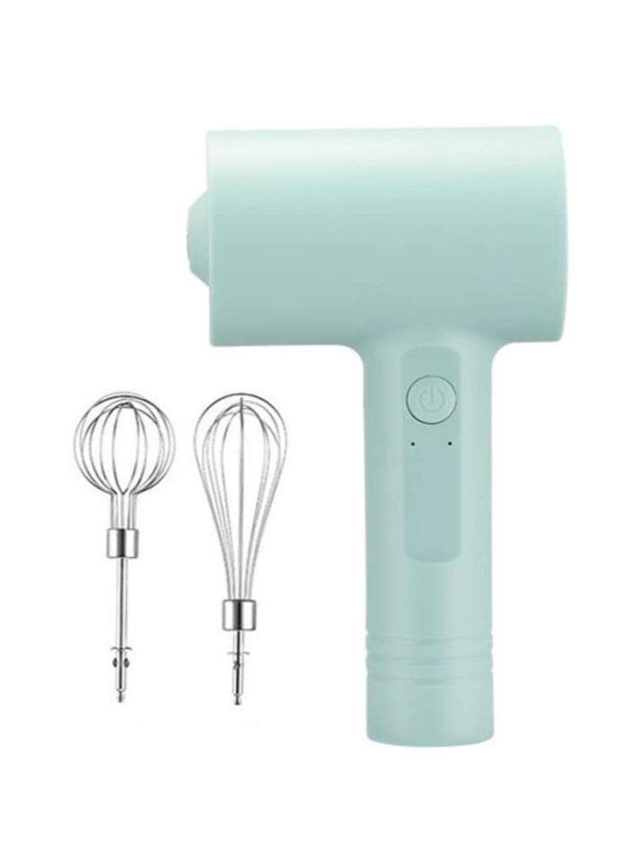 Generic - portable electric egg  beater cordless handheld mixer, 3-speed adjustable lightweight USB rechargeable hand Mixer stainless steel egg whisk with double egg sticks for kitchen baking and ooking green - Image 1