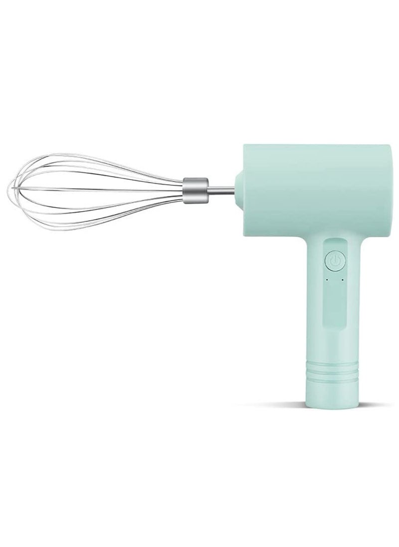 Generic - portable electric egg  beater cordless handheld mixer, 3-speed adjustable lightweight USB rechargeable hand Mixer stainless steel egg whisk with double egg sticks for kitchen baking and ooking green - Image 1