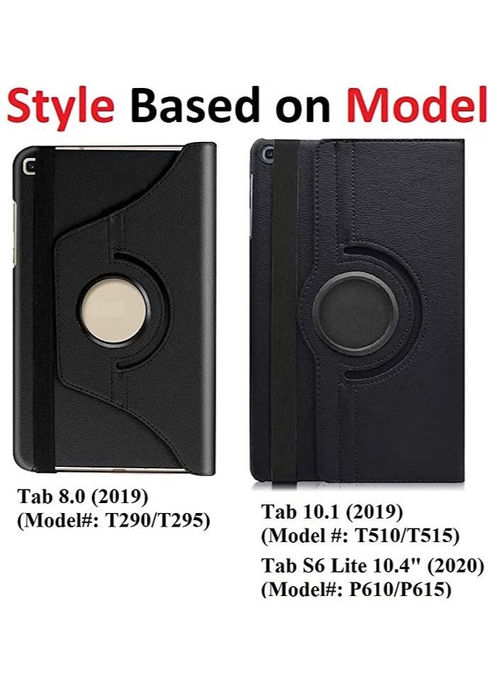 ELTRAZONE - Samsung Galaxy Tab A7 10.4 2020 Case - 360 Degree Rotating Stand [Auto Sleep/Wake] Folio Leather Smart Cover Case for Samsung Tab A7 10.4 2020 Tablet [SM-T500/T505/T505N/T507](Black) - Image 1