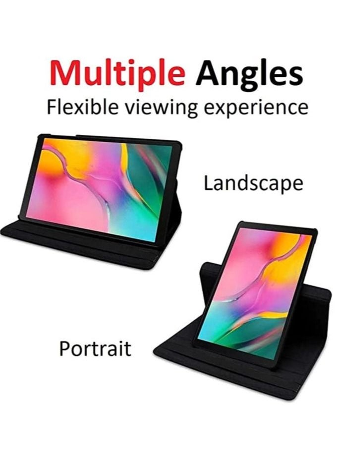 ELTRAZONE - Samsung Galaxy Tab A7 10.4 2020 Case - 360 Degree Rotating Stand [Auto Sleep/Wake] Folio Leather Smart Cover Case for Samsung Tab A7 10.4 2020 Tablet [SM-T500/T505/T505N/T507](Black) - Image 1