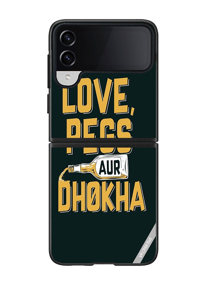 VR CREATIVE Protective Case Cover For Samsung Galaxy Z Flip4 Love Pegs Aur Dhoka Design Multicolour - Image 1