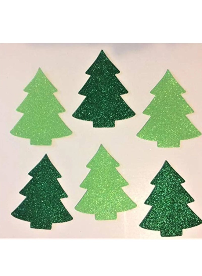 ٢٤ ستيكر صغير ١٠سم لاصق شجرة كريسماس جليتر فوم
