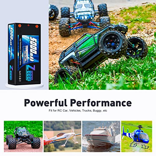 Zeee 2S Shorty Lipo Battery 5000mAh 7.4V 100C Hard Case Battery with 4mm Bullet to T Connector for RC 1/10 Scale Vehicles Car Trucks Boats RC Models(2 Pack) - Image 5