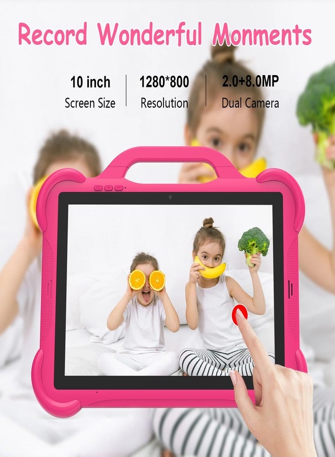 PEICHENG Kids Tablet, Android 14.0 10" Tablets for Kids, Parental Control Toddler Tablet with case Included 2+8MP Dual Camera, HD Screen, Pre-Installed Kids APPs (1PCS, Pink) - Image 3