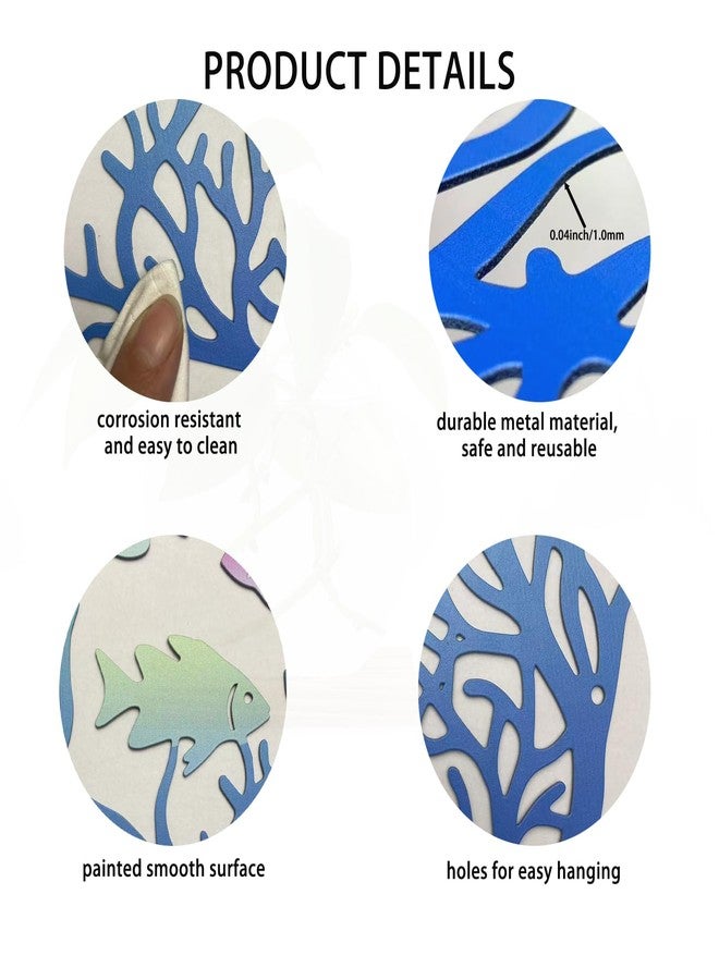 RESACO Metal Fish Wall Decor Nautical Coral Room Art Underwater Scene Design for Coastal Themed Interiors Beach House Nautical Decor - Image 4