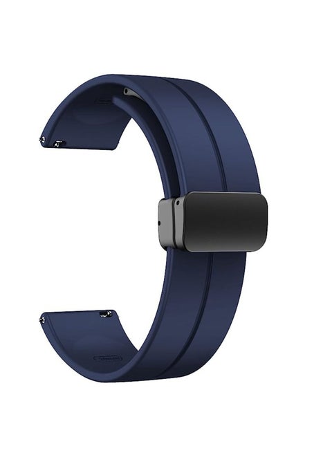 20mm Silicone Strap With Magnetic Folding Buckle  For Oraimo OSW16- Smart Watch Blue